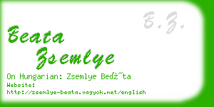 beata zsemlye business card
